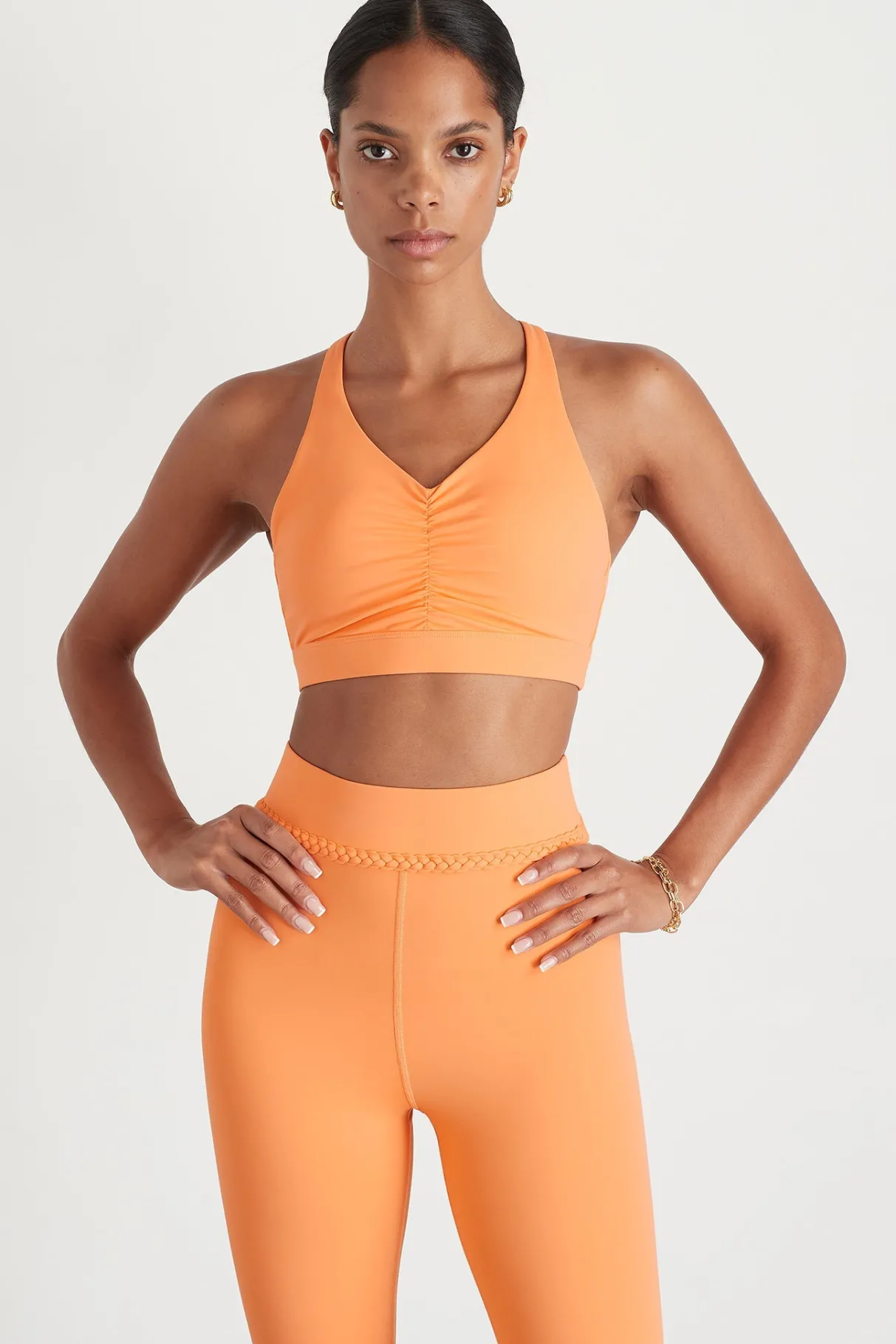 ruched_crossback_bra__0.webp Clearance Aje ATHLETICA Ruched Crossback Bra 353 Soft Apricot