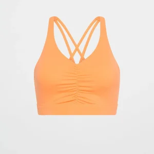Clearance Aje ATHLETICA Ruched Crossback Bra 353 Soft Apricot