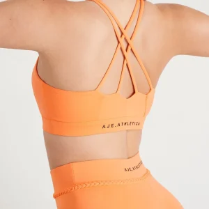 Clearance Aje ATHLETICA Ruched Crossback Bra 353 Soft Apricot