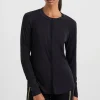Sale Aje ATHLETICA Ruched Long Sleeve Top 153 Black