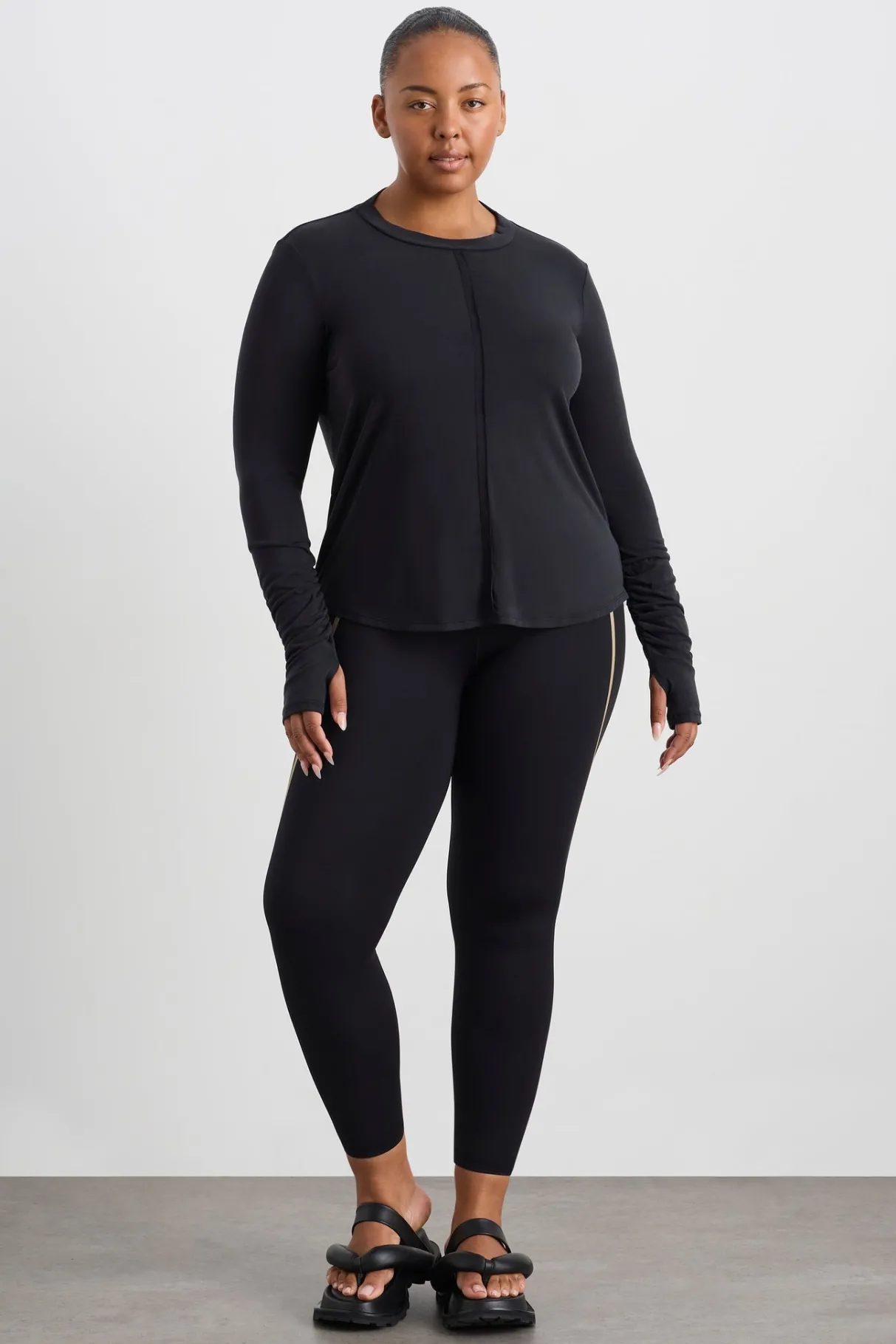 ruched_long_sleeve_top__12.webp Sale Aje ATHLETICA Ruched Long Sleeve Top 153 Black