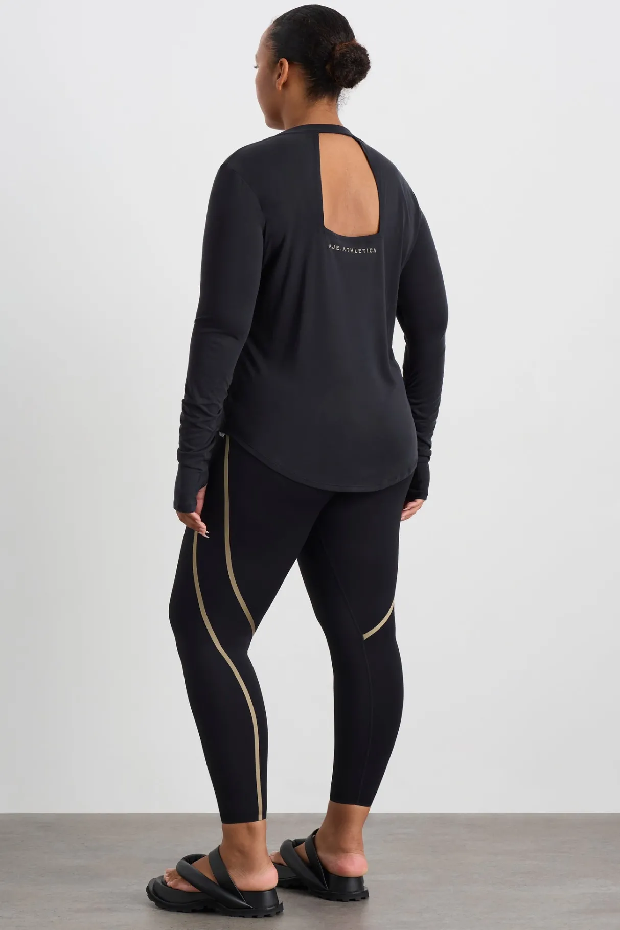 ruched_long_sleeve_top__15.webp Sale Aje ATHLETICA Ruched Long Sleeve Top 153 Black