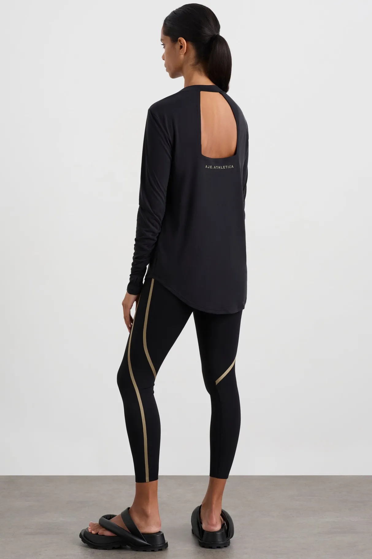 ruched_long_sleeve_top__5.webp Sale Aje ATHLETICA Ruched Long Sleeve Top 153 Black