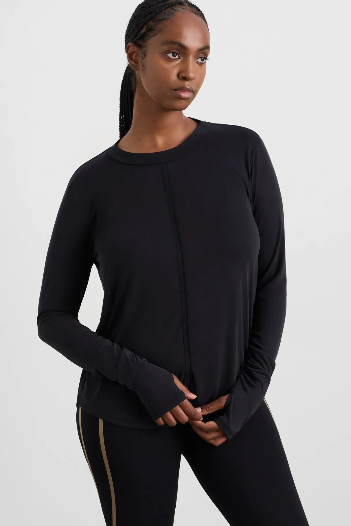 ruched_long_sleeve_top__6.webp Sale Aje ATHLETICA Ruched Long Sleeve Top 153 Black