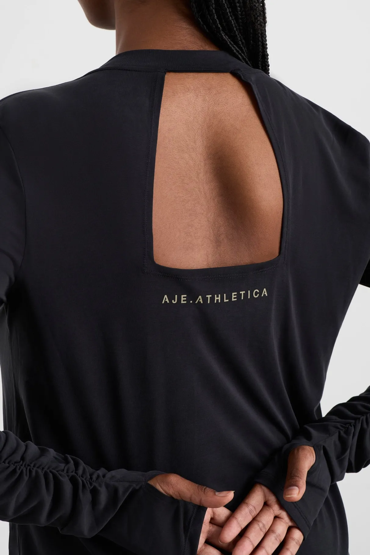 ruched_long_sleeve_top__8.webp Sale Aje ATHLETICA Ruched Long Sleeve Top 153 Black