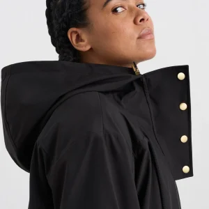 New Aje ATHLETICA Ruched Longline Parka 767 Black