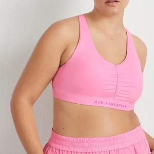 Best Sale Aje ATHLETICA Ruched Plunge Bra 352 Candy Pink