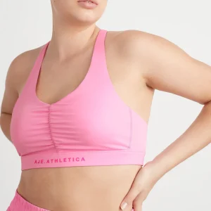 Best Sale Aje ATHLETICA Ruched Plunge Bra 352 Candy Pink
