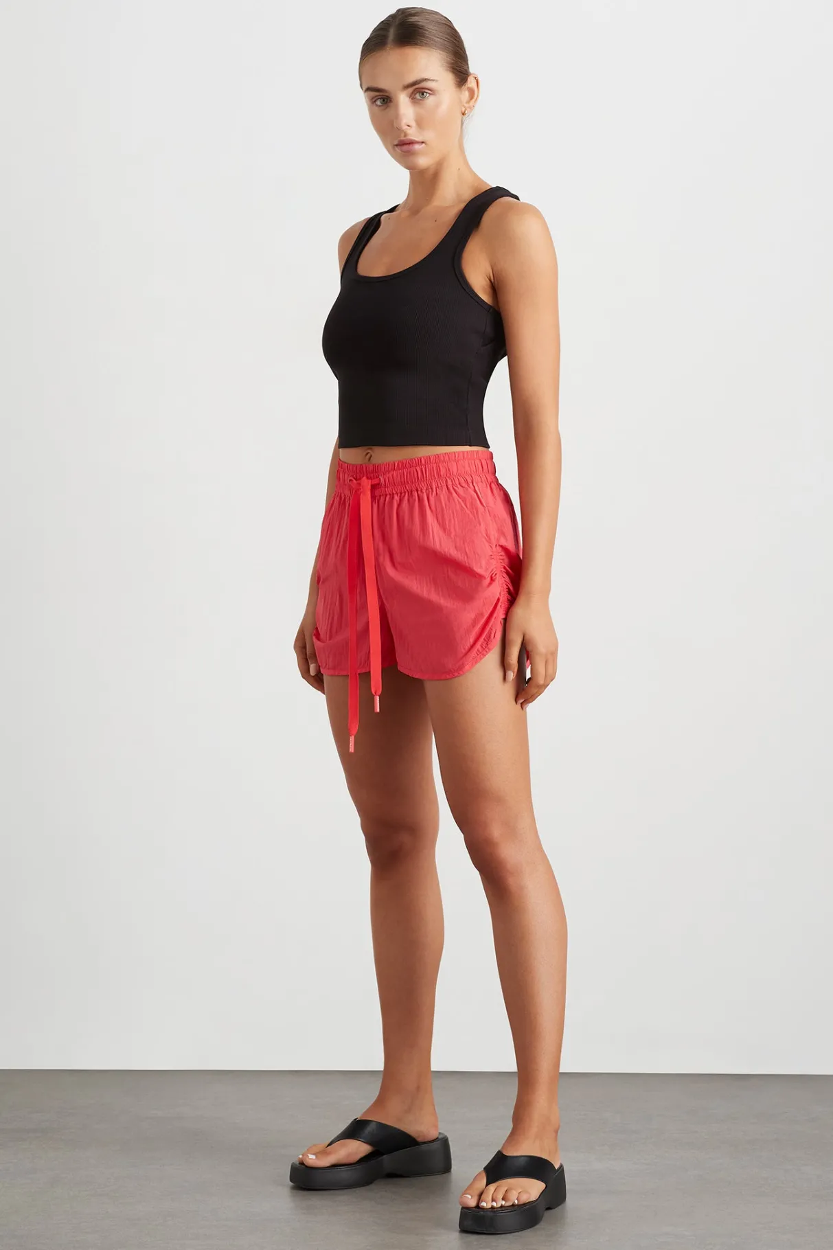 ruched_running_short__0.webp Outlet Aje ATHLETICA Ruched Running Short 602 Watermelon Pink