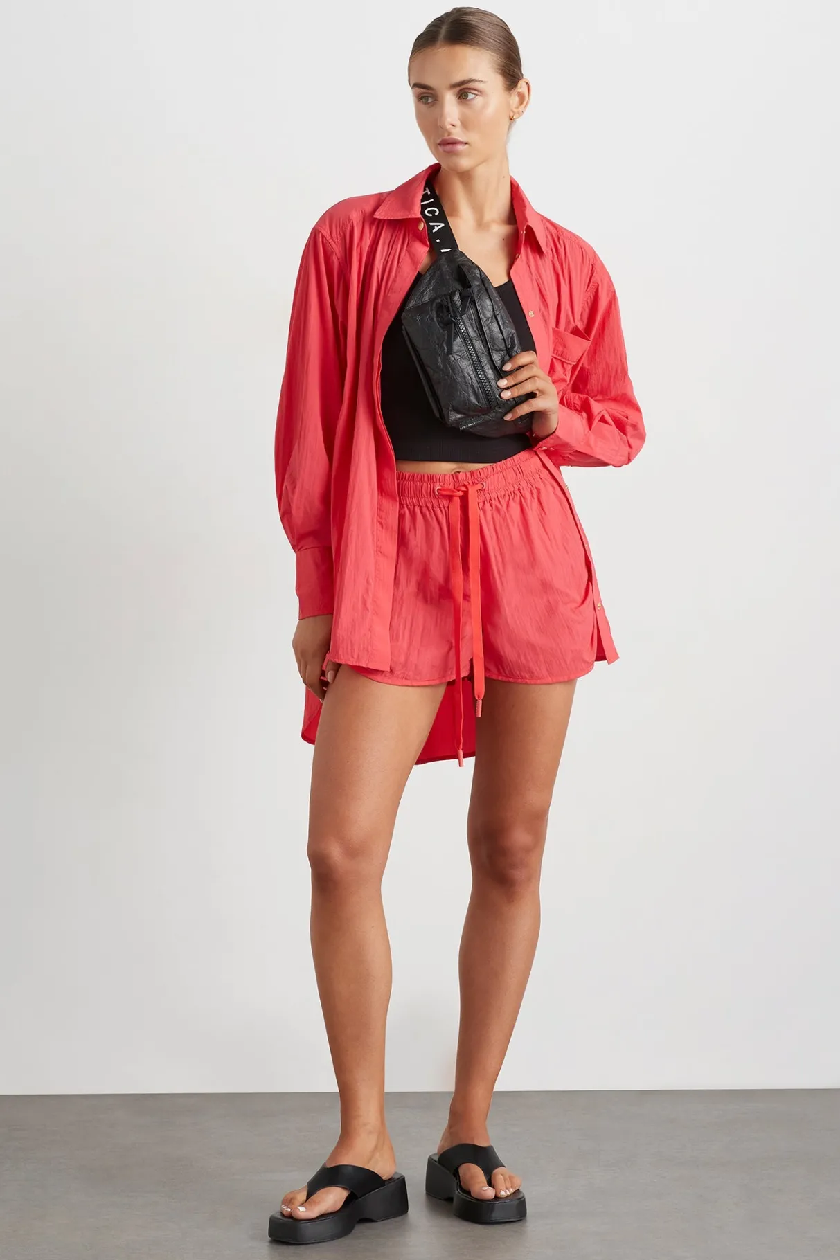 ruched_running_short__5.webp Outlet Aje ATHLETICA Ruched Running Short 602 Watermelon Pink