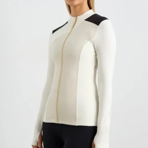 Flash Sale Aje ATHLETICA Run Panel Jacket 709 Moonstone Grey / Ecru / Black