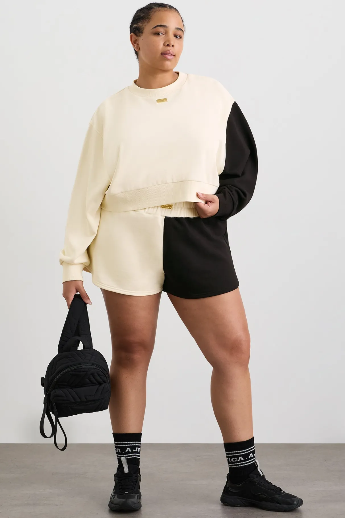 scrunch_terry_shorts__11.webp Hot Aje ATHLETICA Scrunch Terry Shorts 613 Limestone Beige Black