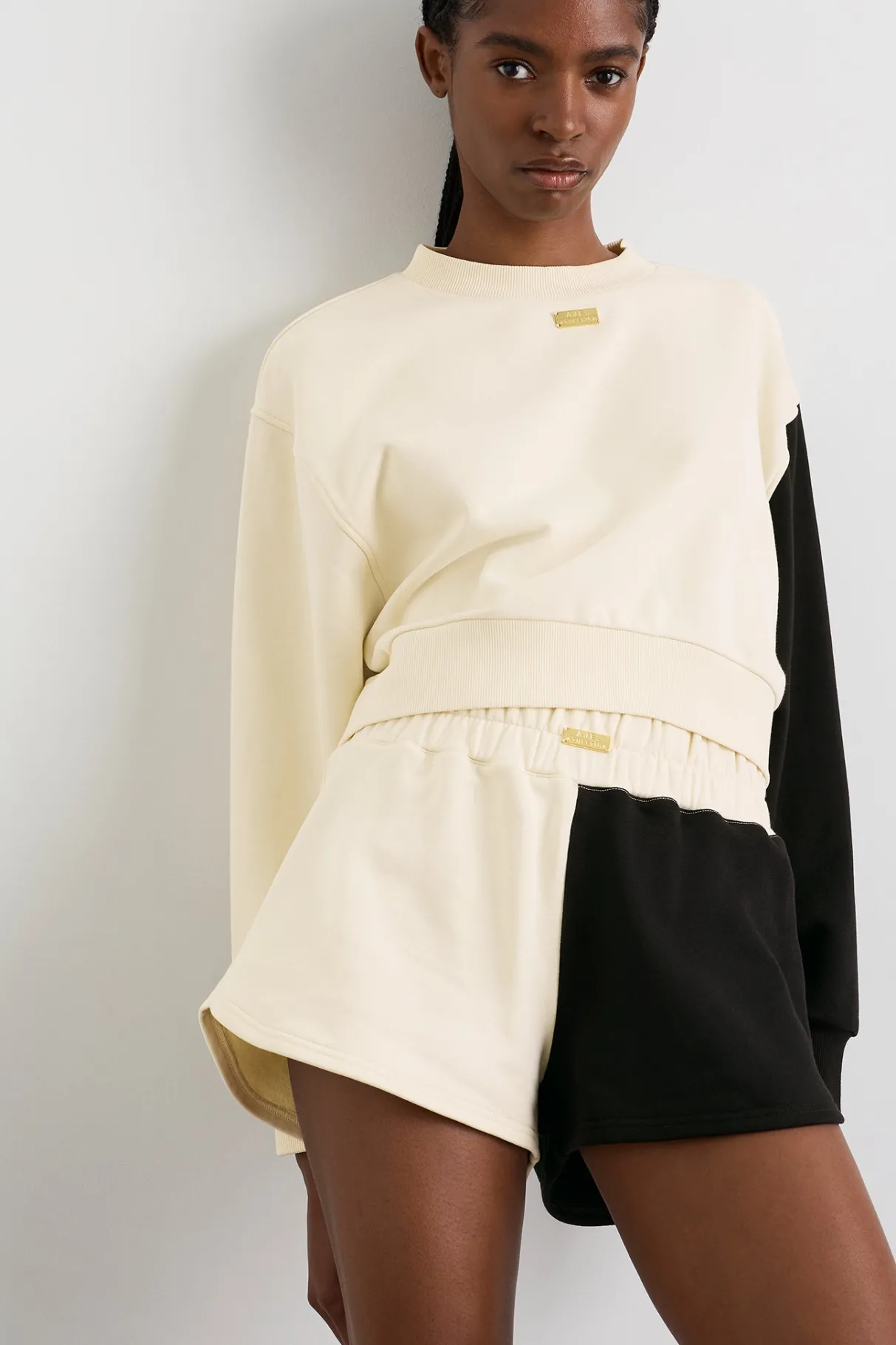 scrunch_terry_shorts__4.webp Hot Aje ATHLETICA Scrunch Terry Shorts 613 Limestone Beige Black