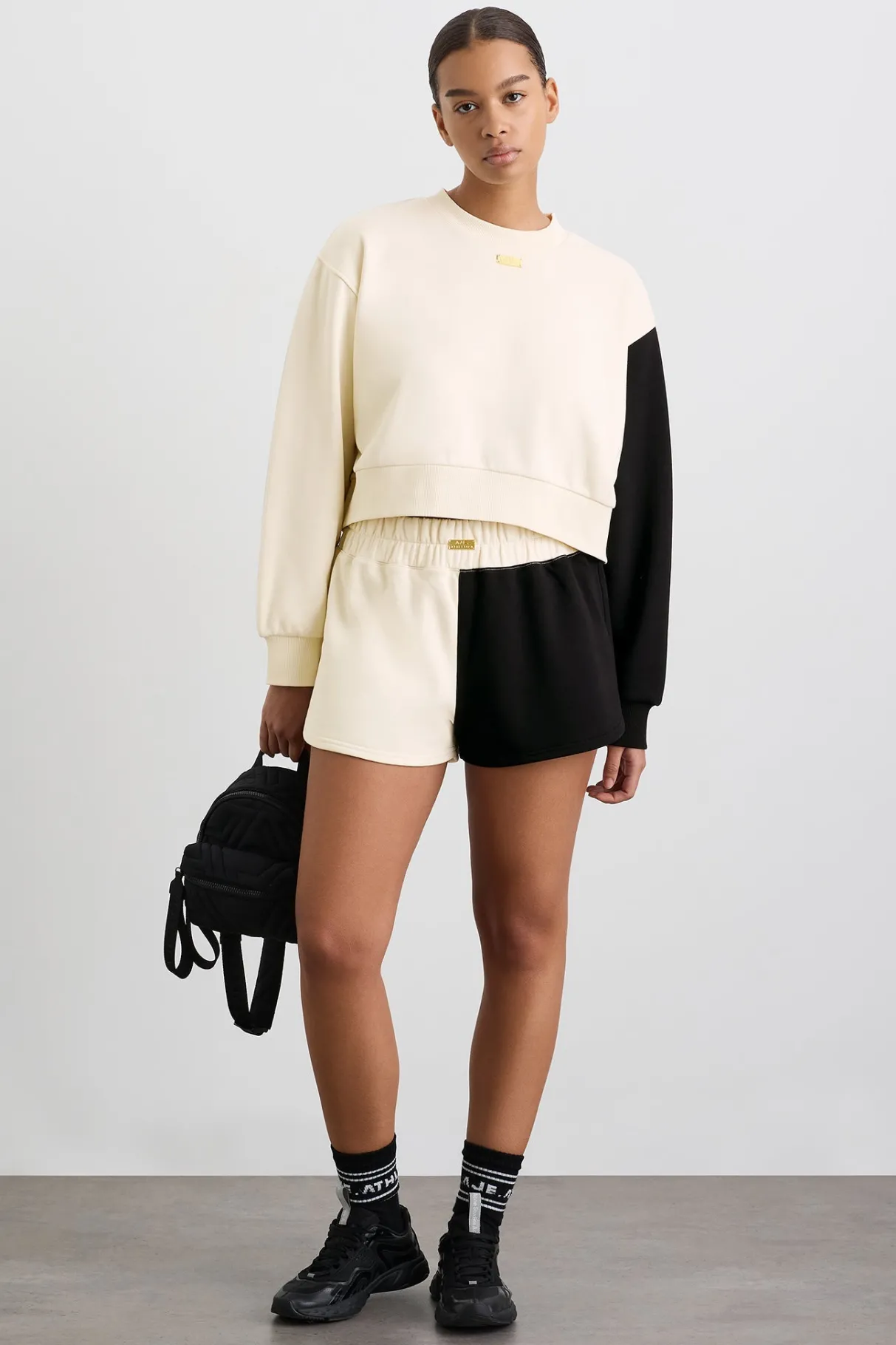scrunch_terry_shorts__6.webp Hot Aje ATHLETICA Scrunch Terry Shorts 613 Limestone Beige Black
