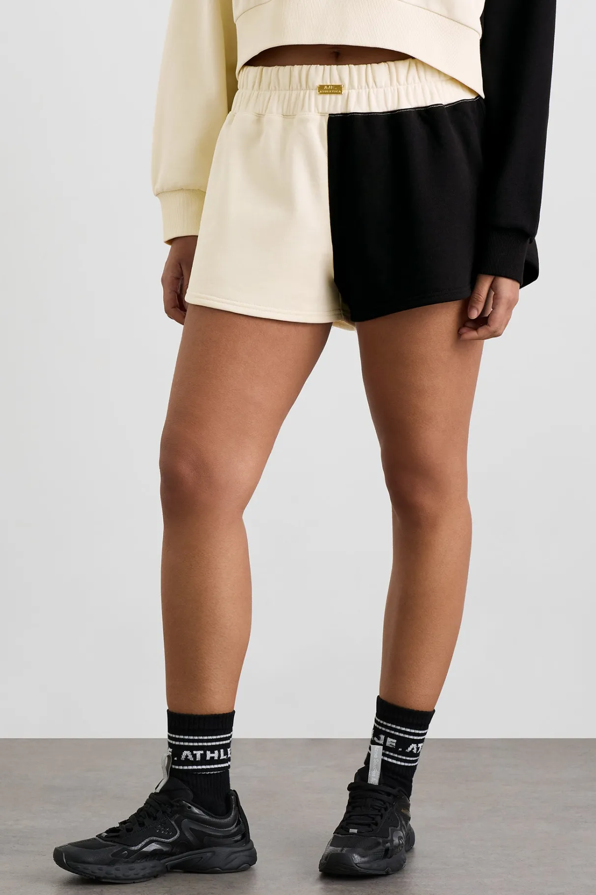 scrunch_terry_shorts__7.webp Hot Aje ATHLETICA Scrunch Terry Shorts 613 Limestone Beige Black