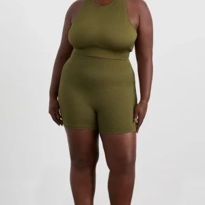 Online Aje ATHLETICA Seamless Crop Tank 148 Deep Khaki