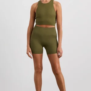 Online Aje ATHLETICA Seamless Crop Tank 148 Deep Khaki