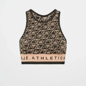 Clearance Aje ATHLETICA Seamless Crop Top 331 Geo Print/Beige