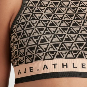 Clearance Aje ATHLETICA Seamless Crop Top 331 Geo Print/Beige