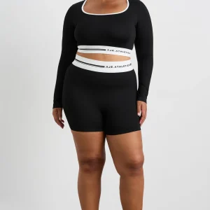 Discount Aje ATHLETICA Seamless Long Sleeve Crop 356 Black