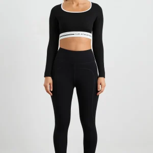 Discount Aje ATHLETICA Seamless Long Sleeve Crop 356 Black
