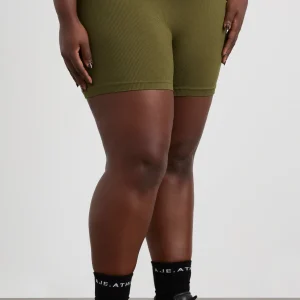 Clearance Aje ATHLETICA Seamless Rib Short 624 Deep Khaki