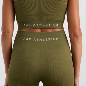 Clearance Aje ATHLETICA Seamless Rib Short 624 Deep Khaki