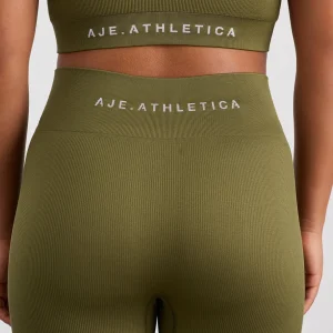 Clearance Aje ATHLETICA Seamless Rib Short 624 Deep Khaki