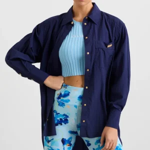 Store Aje ATHLETICA Side Split Windbreaker Shirt 406 Navy