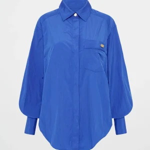 New Aje ATHLETICA Side Split Windbreaker Shirt 406 Cobalt Blue