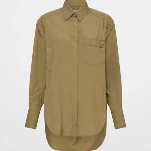 Cheap Aje ATHLETICA Side Split Windbreaker Shirt 406 Soft Khaki
