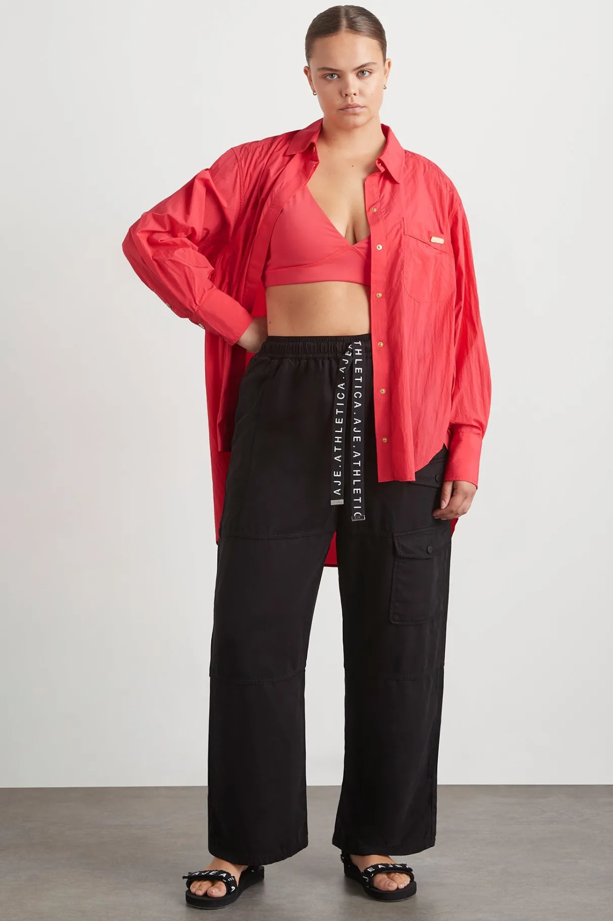 side_split_windbreaker_shirt__11-2.webp Online Aje ATHLETICA Side Split Windbreaker Shirt 406 Watermelon Pink