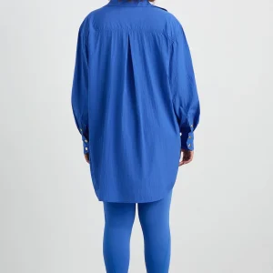 New Aje ATHLETICA Side Split Windbreaker Shirt 406 Cobalt Blue