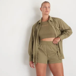 Cheap Aje ATHLETICA Side Split Windbreaker Shirt 406 Soft Khaki