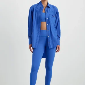 New Aje ATHLETICA Side Split Windbreaker Shirt 406 Cobalt Blue