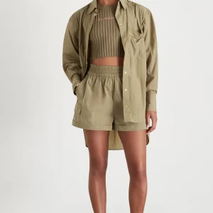 Cheap Aje ATHLETICA Side Split Windbreaker Shirt 406 Soft Khaki