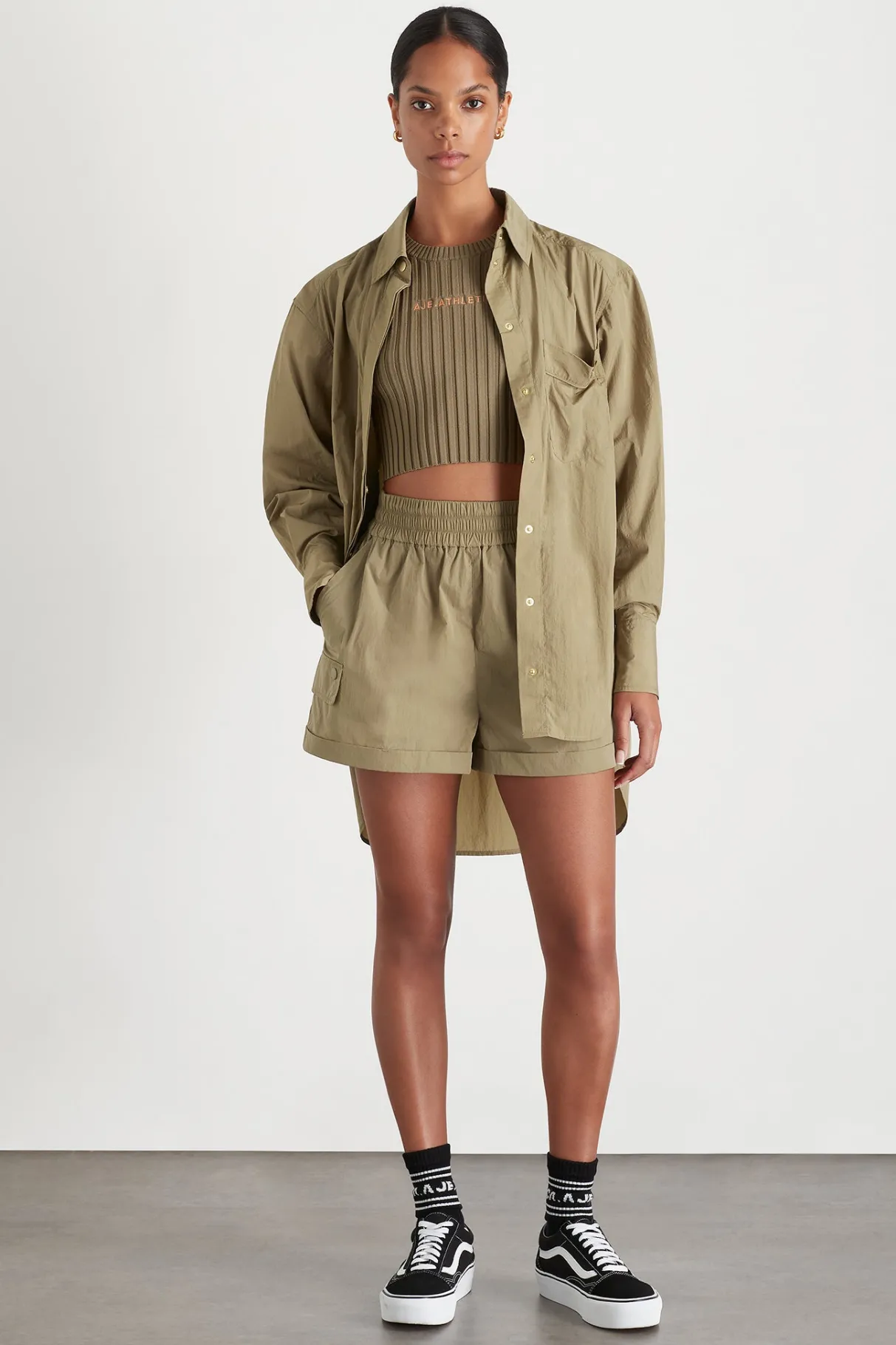 side_split_windbreaker_shirt__2-5.webp Cheap Aje ATHLETICA Side Split Windbreaker Shirt 406 Soft Khaki