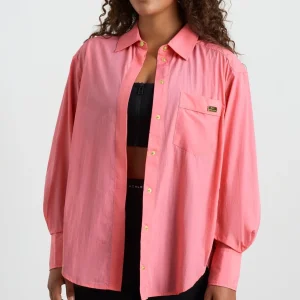 Sale Aje ATHLETICA Side Split Windbreaker Shirt 406 Deep Blush