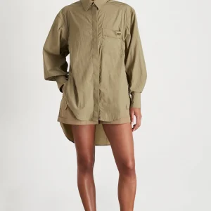 Cheap Aje ATHLETICA Side Split Windbreaker Shirt 406 Soft Khaki