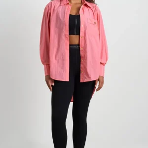 Sale Aje ATHLETICA Side Split Windbreaker Shirt 406 Deep Blush