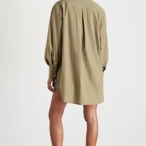 Cheap Aje ATHLETICA Side Split Windbreaker Shirt 406 Soft Khaki