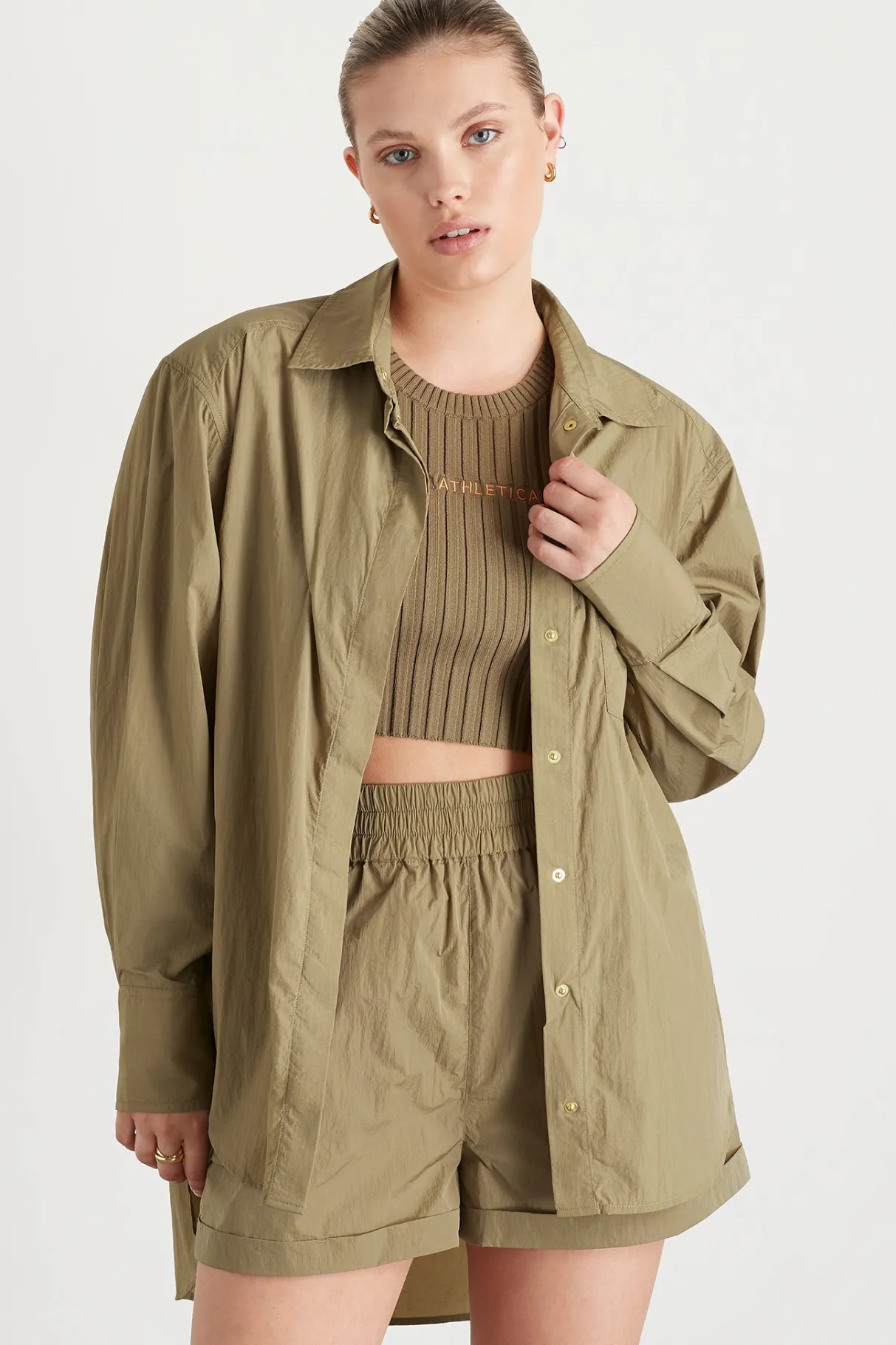 side_split_windbreaker_shirt__7-5.webp Cheap Aje ATHLETICA Side Split Windbreaker Shirt 406 Soft Khaki