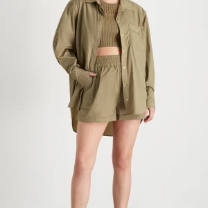 Cheap Aje ATHLETICA Side Split Windbreaker Shirt 406 Soft Khaki