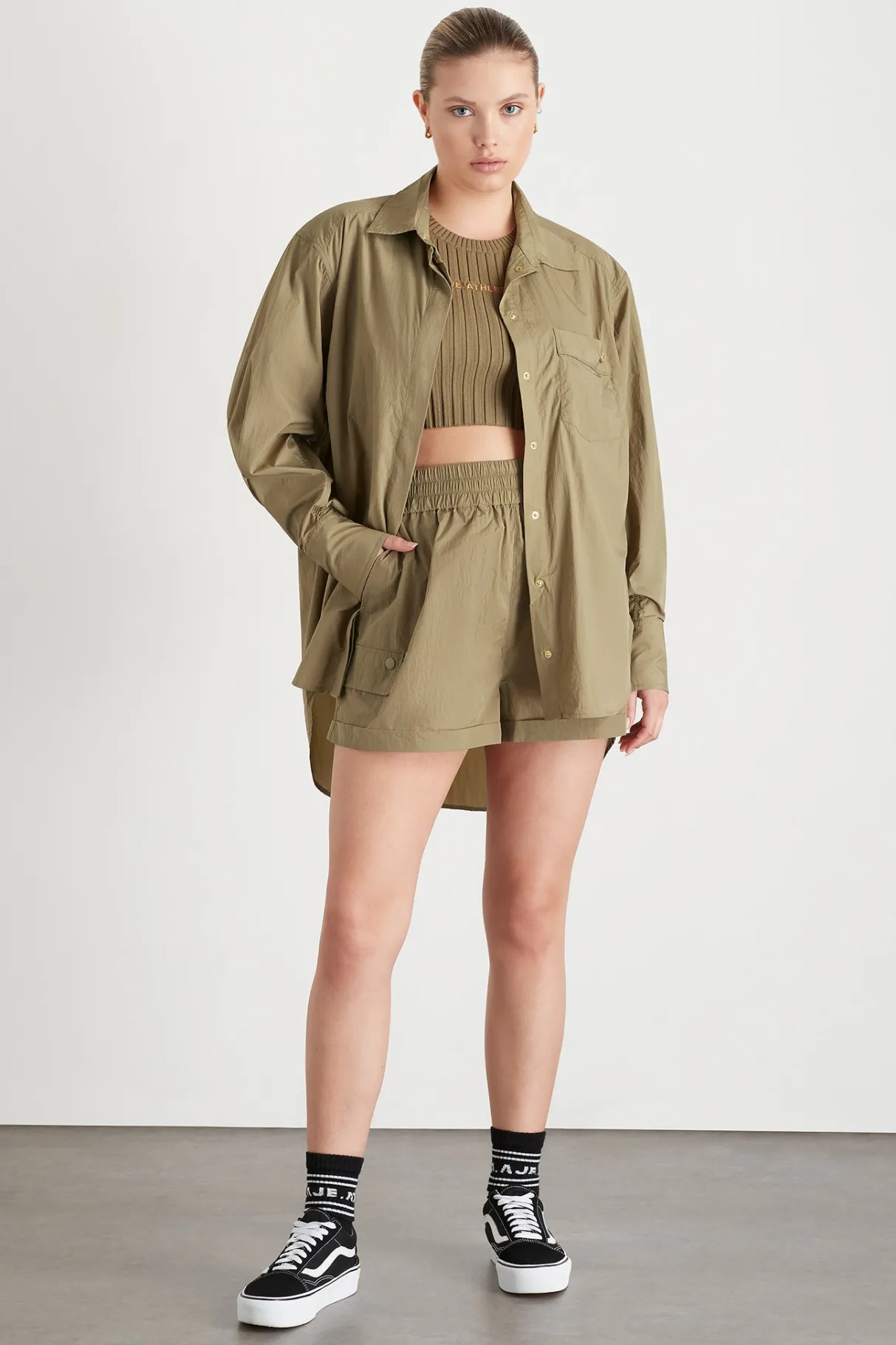 side_split_windbreaker_shirt__8-5.webp Cheap Aje ATHLETICA Side Split Windbreaker Shirt 406 Soft Khaki