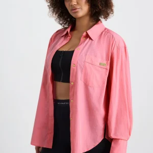 Sale Aje ATHLETICA Side Split Windbreaker Shirt 406 Deep Blush