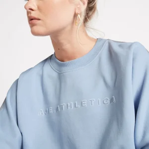 Cheap Aje ATHLETICA Signature Logo Crew Jumper 401 Steel Blue