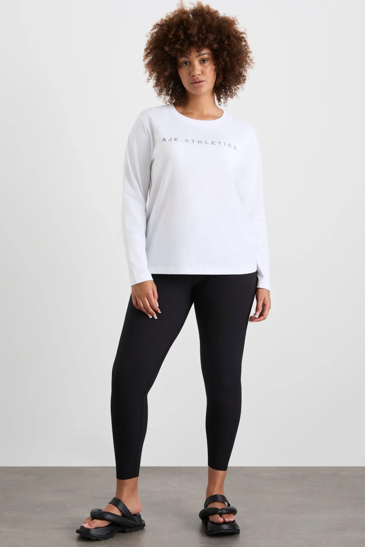 signature_logo_long_sleeve_tshirt__10.webp Shop Aje ATHLETICA Signature Logo Long Sleeve T-Shirt 127 White/Herringbone