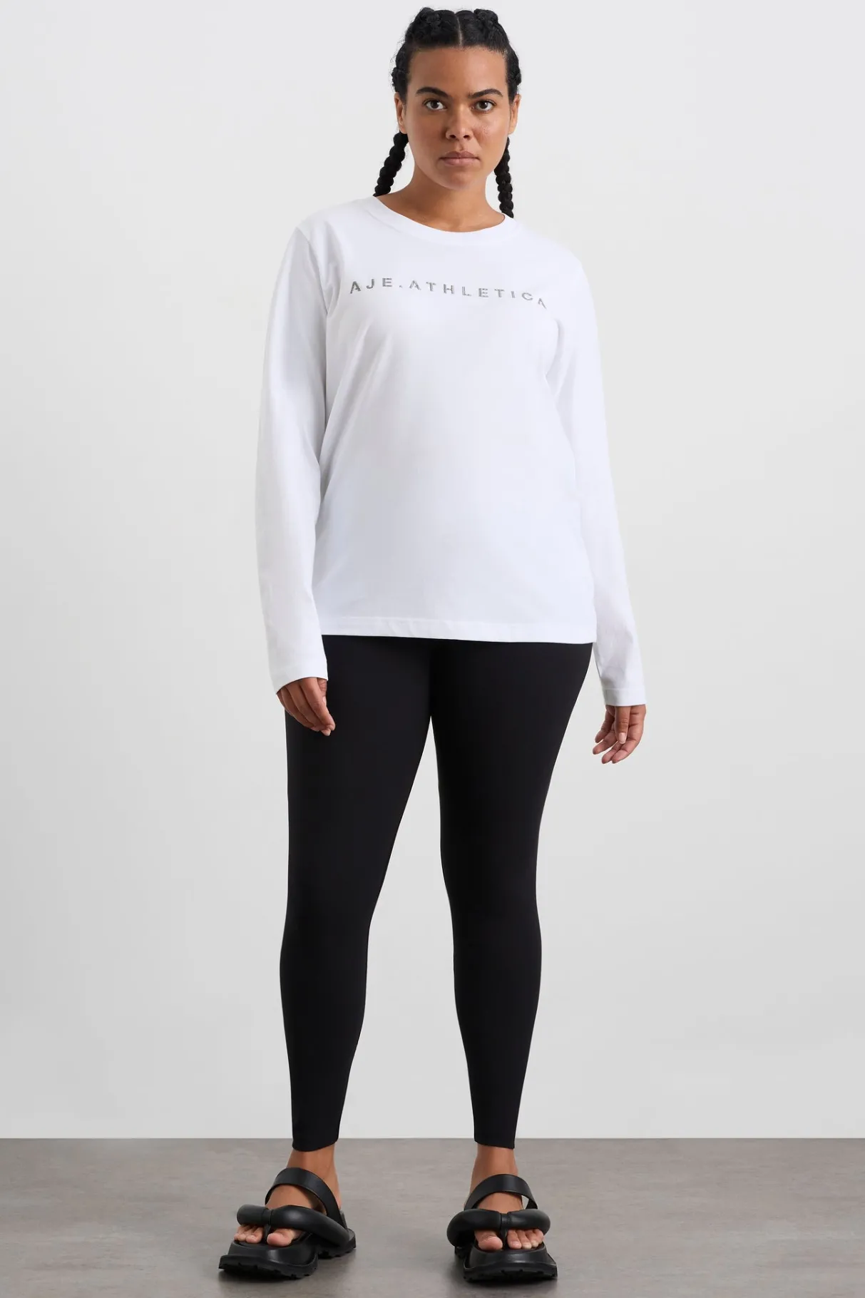 signature_logo_long_sleeve_tshirt__6.webp Shop Aje ATHLETICA Signature Logo Long Sleeve T-Shirt 127 White/Herringbone