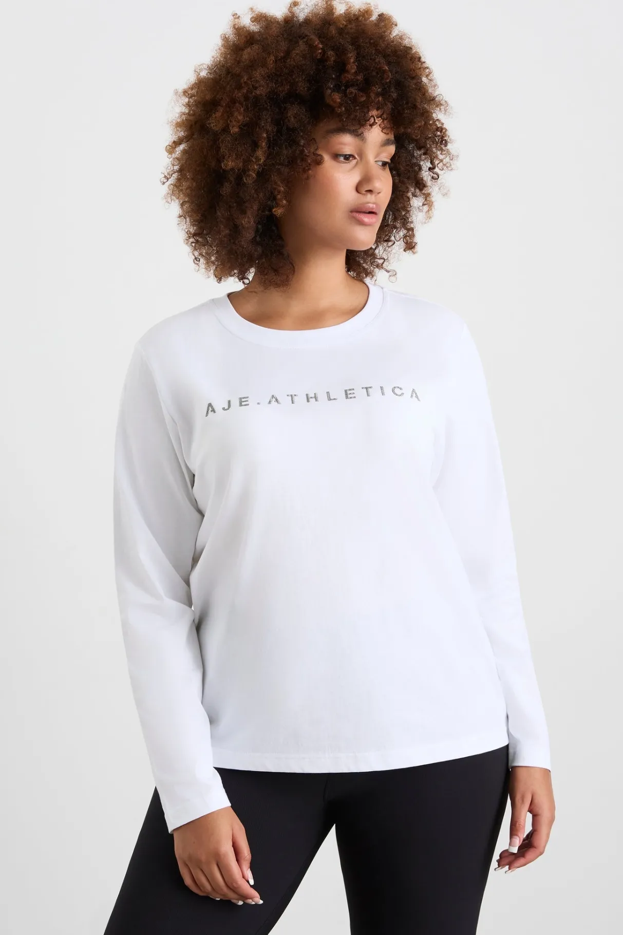 signature_logo_long_sleeve_tshirt__9.webp Shop Aje ATHLETICA Signature Logo Long Sleeve T-Shirt 127 White/Herringbone