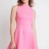 Best Sale Aje ATHLETICA Signature Logo Spacer Knit Mini Dress 802 Dahlia Pink